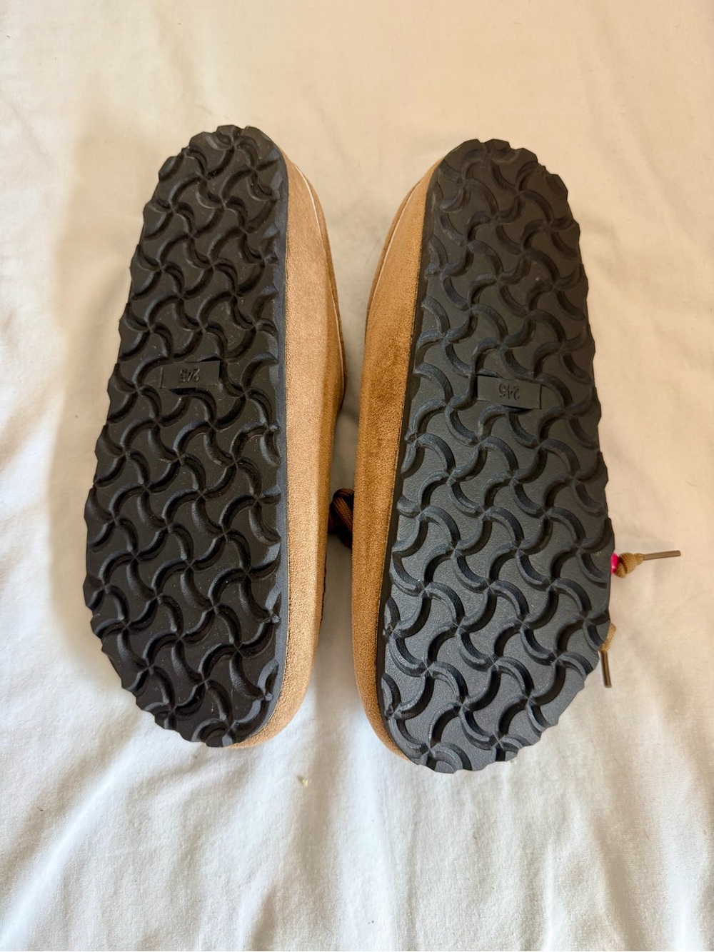 Tan Suede Women's Moccasin Slip-Ons with Colorful Bead Accents - Picture 6 of 8